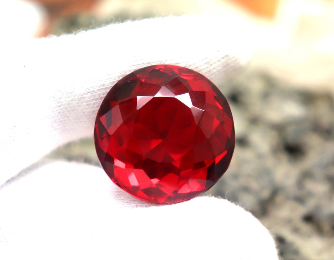 72CT BIG Size Red Ruby Loose Stone Natural Ruby Gemstone Round Shape ...