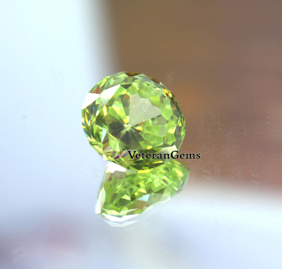 35.70CT Natural Zircon Green Zircon Round Cut Pure Faceted Etsy