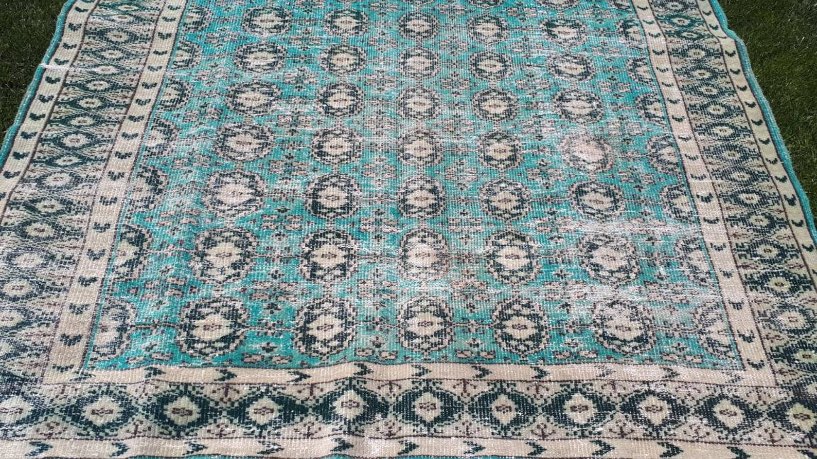 Blue turkish rug area rug vintage rug handmade anatolian rug Etsy