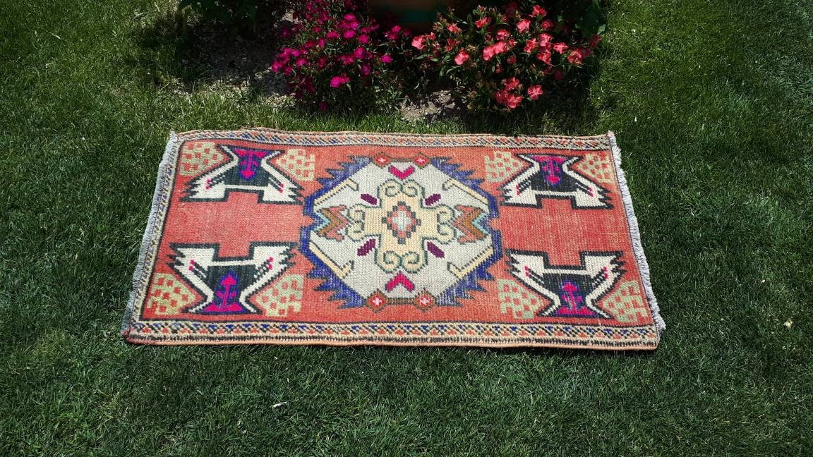 Kleine türkische Teppich Tür Matte Badematte Vintage ...