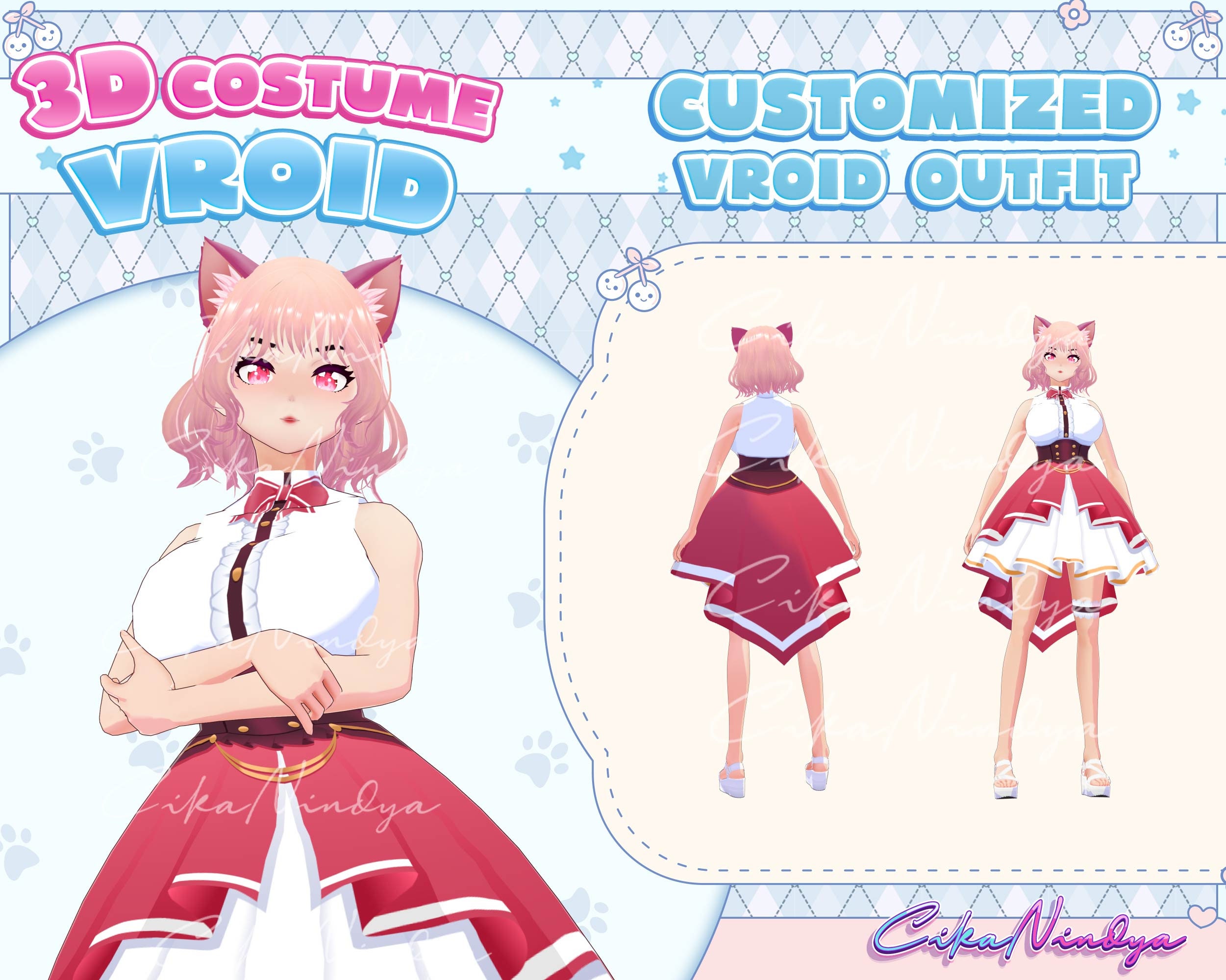 3D Vroid Costume, Costume, Vroid, Clothes, Kawaii Clothes, Vroid Outfit