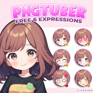 PNG Tuber | Add a Touch of Elegance to Your Streams with Girl PNG Tuber Wearing Simple Shirt | 6 Poses | Premade Vtuber | Vtuber Avatar