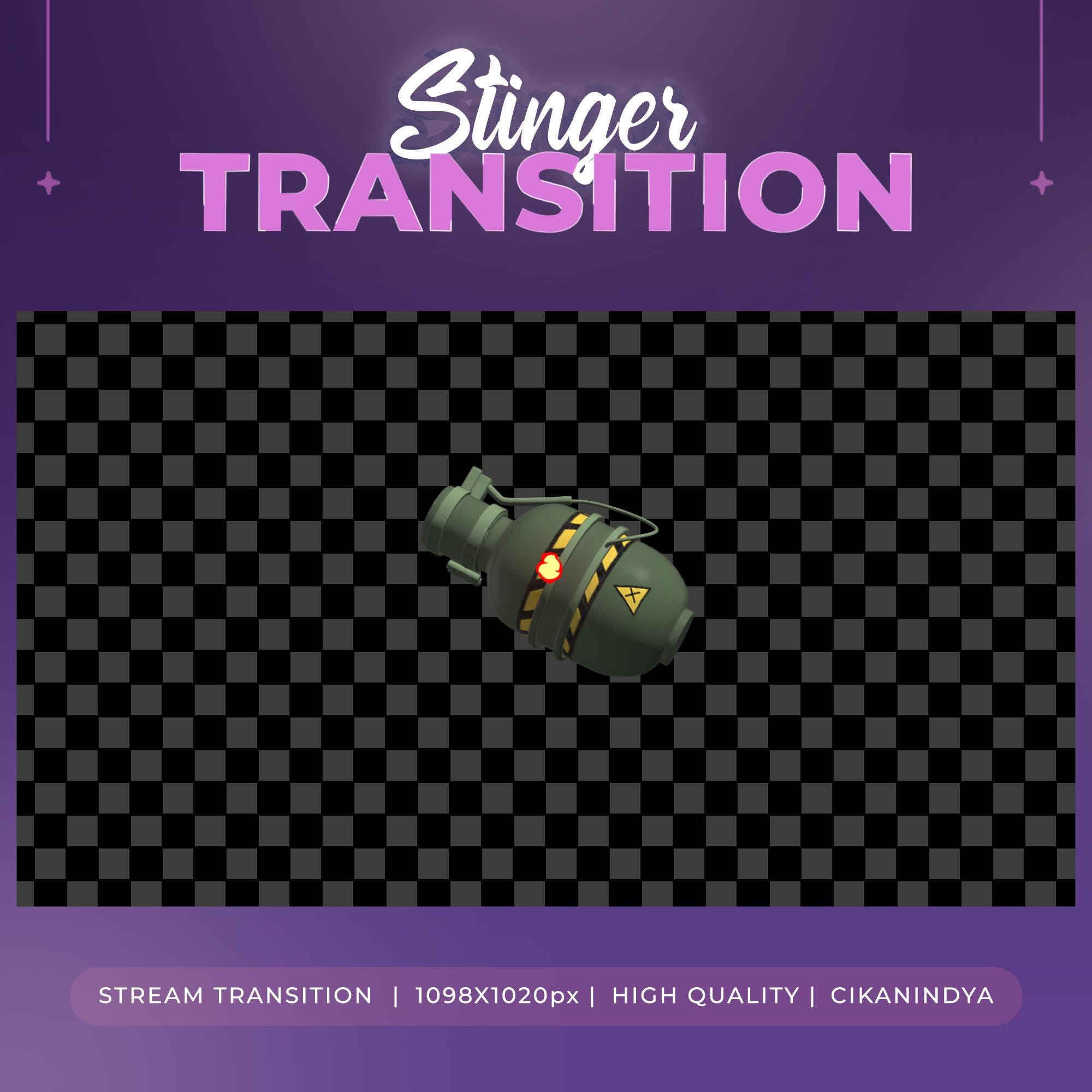 Animated Stinger Transition Grenade Throw for Streaming | Streamer Transition | Twitch Overlay | Gaming Stinger