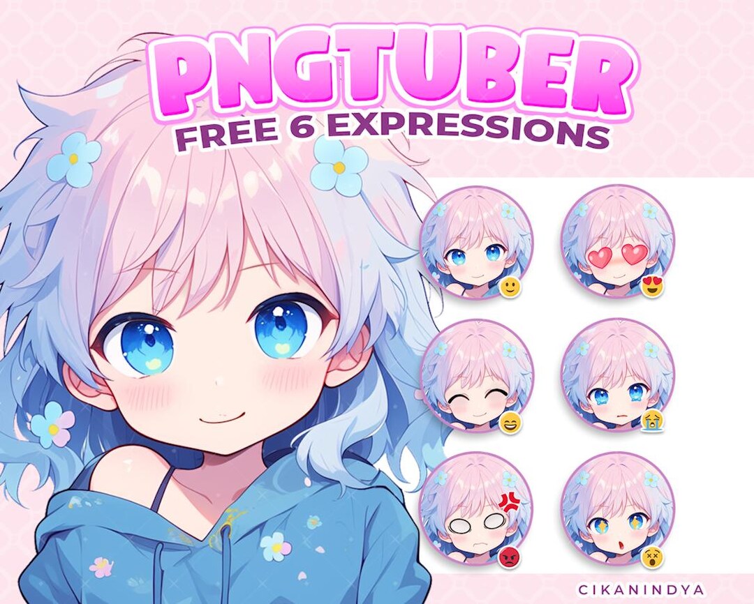 Kawaii PNG Tuber Avatar | 6 Poses, Stream Character - Etsy