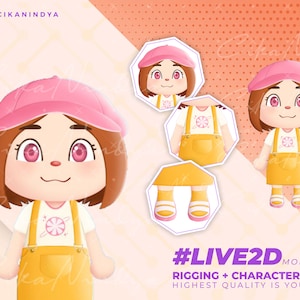VTuber Model | Unique Vtuber Live2D Chibi Girl for Streamers | 9 Expressions | Rigging Vtuber | Avatar | Premade Vtuber | Vtuber Assets