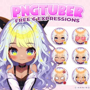 PNG Tuber | Personalize Your Stream with Cute PNG Tuber Girl Cat Ear | 6 Poses |  Pngtuber Commission | Pngtuber Model | Gif Pngtuber