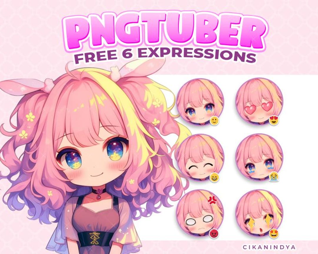 Professional Chibi Female Pngtuber – Blooming Pastel Design - Etsy