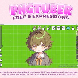 Premade Pngtuber – Nature-inspired Chibi Male Avatar - Etsy