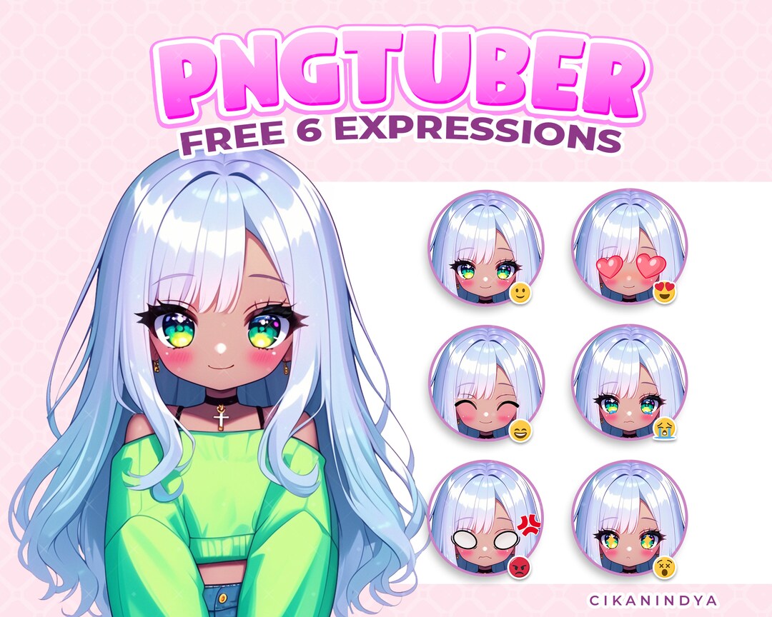 Playful PNG Tuber Avatar Girl | 6 Stream Poses (.veadomini) - Etsy