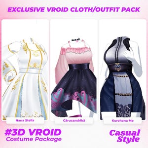 3D Vroid Clothing Pack | Elegant Dreamwear Vroid | Casual Classy 3D Clothing | Vroid Clothes | Vroid Costume | Vroid Assets