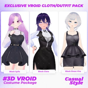 VRoid Clothing Pack, Stylish VRoid Wardrobe, VRoid Fashion, Vroid Clothes - Trendy Casual Girl VRoid Outfit Pack for 3D VRoid Characters