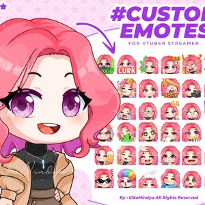 Custom Chibi Emotes Creation for VTuber Streamers, Custom Chibi Emotes, VTuber Streamers, Emote Design, Twitch Emotes, Emote, Anime Emote