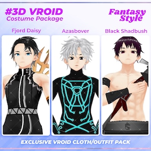 VRoid Clothing Pack, Doll Clothes, Vroid, Clothes, Costume - Complete Your 3D Avatar&#39;s Wardrobe with Fantasy Male Vroid Clothing Set