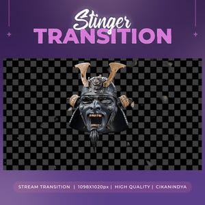 Stinger Transition | Dark Samurai Mask Stream Effect | Stream Transition | Twitch Overlay | Animated Stringer