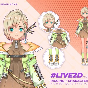 VTuber Model | Unique Live2D Vtuber Cyberpunk Girl for Memorable Channels | 3 Unique Character | 4 Motions Variations | Twitch Vtuber