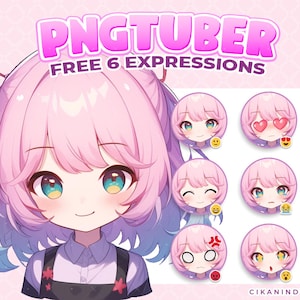 PNG Tuber | Dreamy Pastel PNG Tuber with Star Accents and Gradient Hair | Get 6 Poses | Cute Vtuber | Twitch Stream | Kawaii Graphics