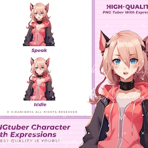 PNGTuber | Stunning PNG Tuber Character Orange Cat for Streamers | 6 Expressions | PNG Tuber | Pngtuber Premade | Pngtuber Commission