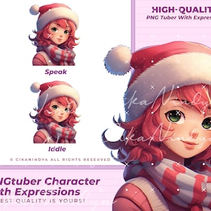 PNG Tuber | Stream Companion Christmas Themed PNG Character | Get 2 Expressions | Pngtuber Avatar | Pngtuber Premade | Pngtuber Christmas