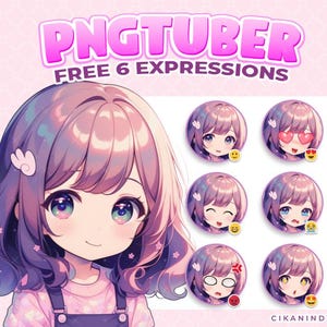 Adorable Premade Chibi PNG Tuber with Pastel Highlights | Ready-to-Use Animated Character for Twitch, YouTube & TikTok