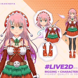 VTuber Live2D | Premium Live2D-modelmeisje voor VTubers | 3 Besic-uitdrukkingen | Ontvang loopbewegingen | Vtuber-model | Voorgemaakte Vtuber | Zenuwtrekking