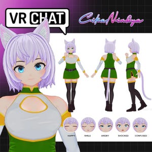 VRChat Avatar | Premium Customizable Anime-Style 3D Model Ysha | VRChat Character | Virtual Reality | VRChat Model | Female VRChat