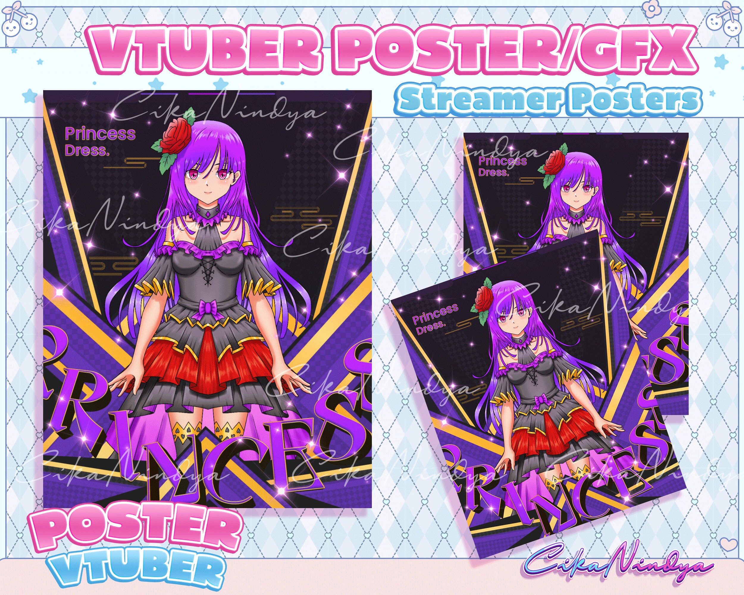 Vtuber Poster Vintage Poster Poster Poster Frames Poster Etsy