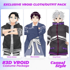 Sleek Casual Male Outfit Pack for VTubers-VRoid Clothing Pack, Casual Male, Clothing Pack, Vroid Outfit, Vroid Outfit