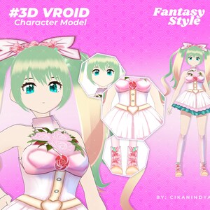 Candy Fairy Vroid 3D VTuber-model: sociale media-avatar (.VRM)