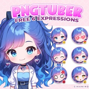 PNG Knollen | Verspielter und liebenswerter Anime-Avatar für Streamer | Erhalte 6 Posen | Süßer Chibi | Pngtuber Auftragsarbeit | VTuber Aktiva