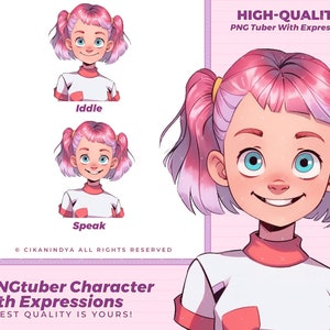 Tubercule PNG | PNG Tuber Girl, parfaite pour le streaming sur Twitch et YouTube | 2 expressions | PNG Tubercule | Modèle PNG