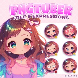 PNG Tuber | Discover Your Ideal PNG Tuber Girl Pink Sparkle for Streaming | Get 6 Pose | Pngtuber Commission | Pngtuber Model | Gif Pngtuber