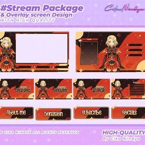 Overlay Stream Pack, Vtuber Overlay, Vtuber, obs overlay, Webcam Overlay - Broadcast Design Overlay Glamour Package for Memorable Streaming