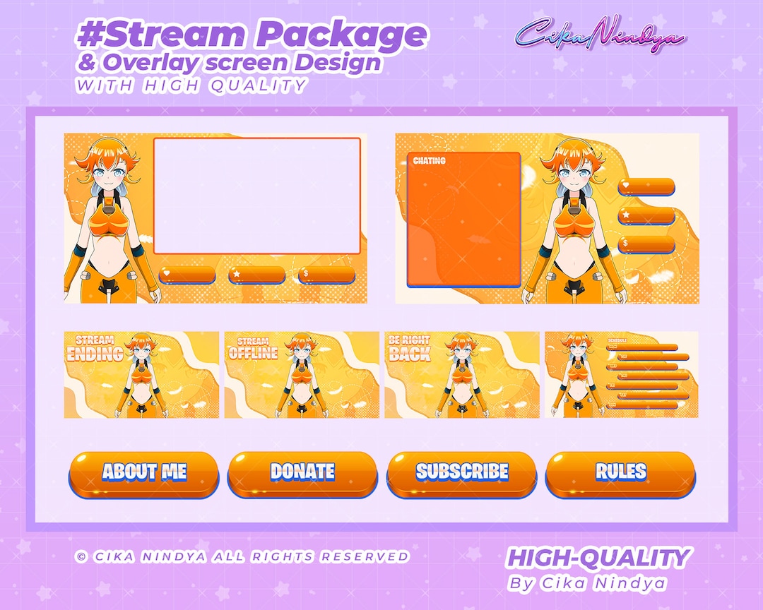 Orange Rapper Overlay Orange Stream Overlay Package: Twitch & Gaming (PSD/PNG/JPG) - Etsy
