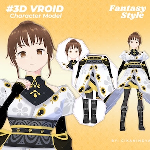 3D Vroid Character Valvet Sunny Anime Girl Perfect for Vtubing - Vtuber Model Free, 3d Model, Vtuber Model, Vroid, 3D, 3d Model Commission