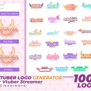 Personalisiertes niedliches Logo-Vorlagen-Designservice, benutzerdefiniertes niedliches Logo, personalisiertes Logo, Vtuber-Logo, Geschäftslogo, Logo-Vorlagen, Logo