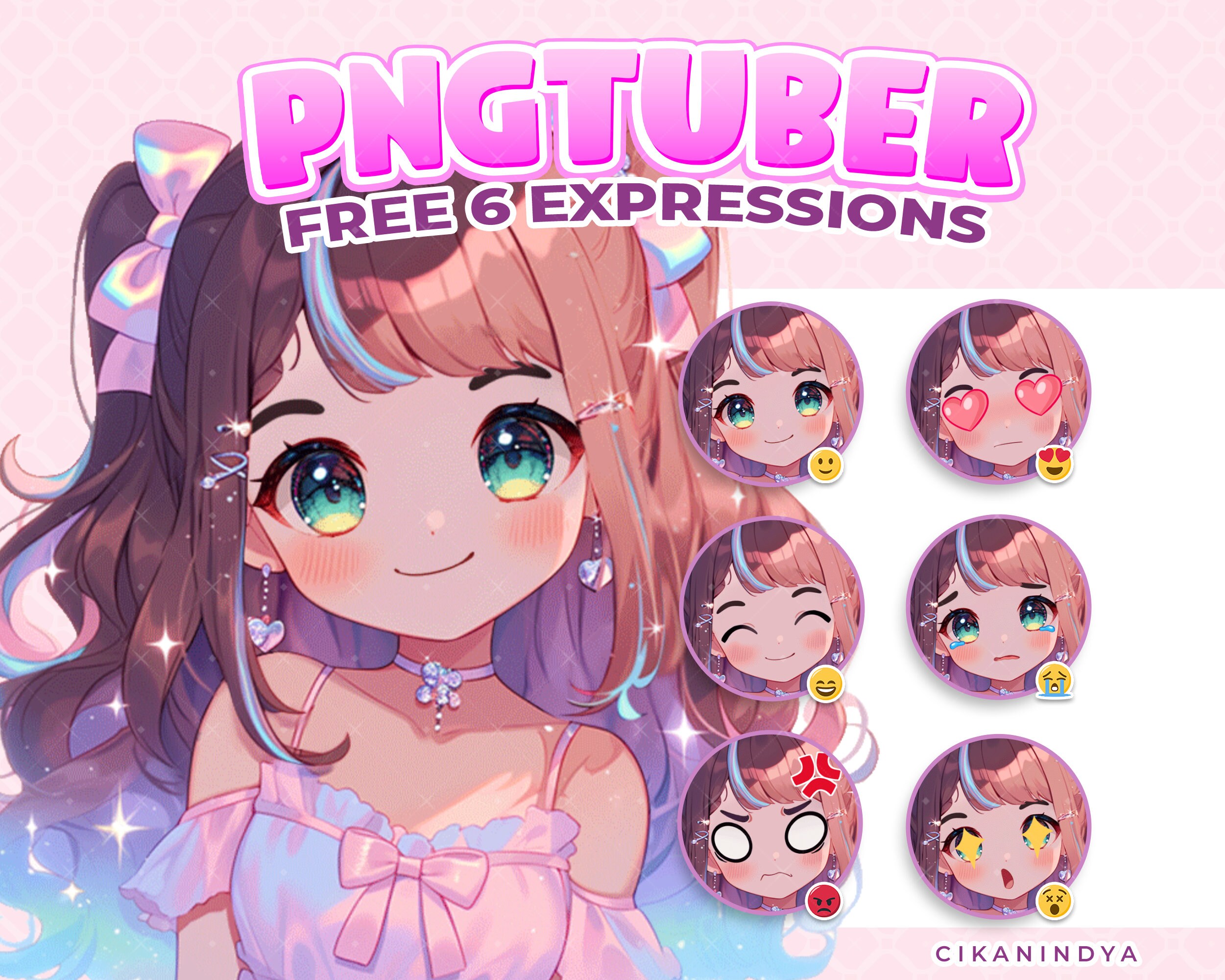 PNG Tuber | Transform Your Stream with Interactive PNG Tuber Cute Characters | With 6 Poses | Premade Vtuber | Pngtuber Twitch