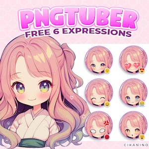 Custom-Like Chibi PNGTuber - Schöner Pastel Hair Anime Charakter