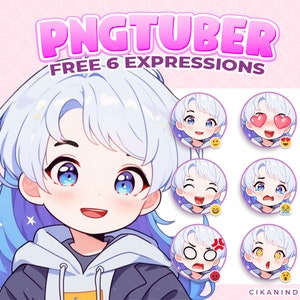 PNGTuber | Update Your Digital Look with Stylish White Black Clothed PNG Tuber Characters | 6 Poses | Pngtuber Model | Pngtuber Girl