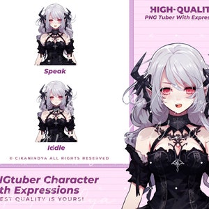 PNG Tuber | Stand Out on Twitch with a PNG Tuber Character Girl Black Dress | Get 2 Poses | Pngtuber Girl | Pngtuber Twitch | Halloween