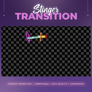 Animated Stinger Transition Sword 11 | Animated Overlay | Gaming Animation | OBS Stinger
