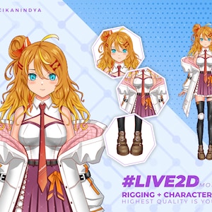 VTuber Model | Anime Model Girl Wearing Girly Outfit For Game Streaming | Get 7 Expressions | With Walk Motion | Vtuber | Premade Vtuber
