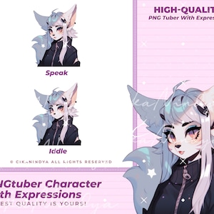 Fierce Alpha Wolf PNGTuber Charakterbild: Sofort einsatzbereites Streamer Icon