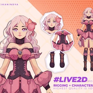 VTuber Model | Fantasy-Themed Live2D VTuber Avatar Girl Magical Character | 7 facial expressions | Fist and Walk Motion | Vtuber Commission
