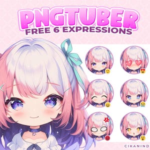 Entzückendes Twin-Tails PNGTuber - Vorgefertigtes Pastel Anime Model
