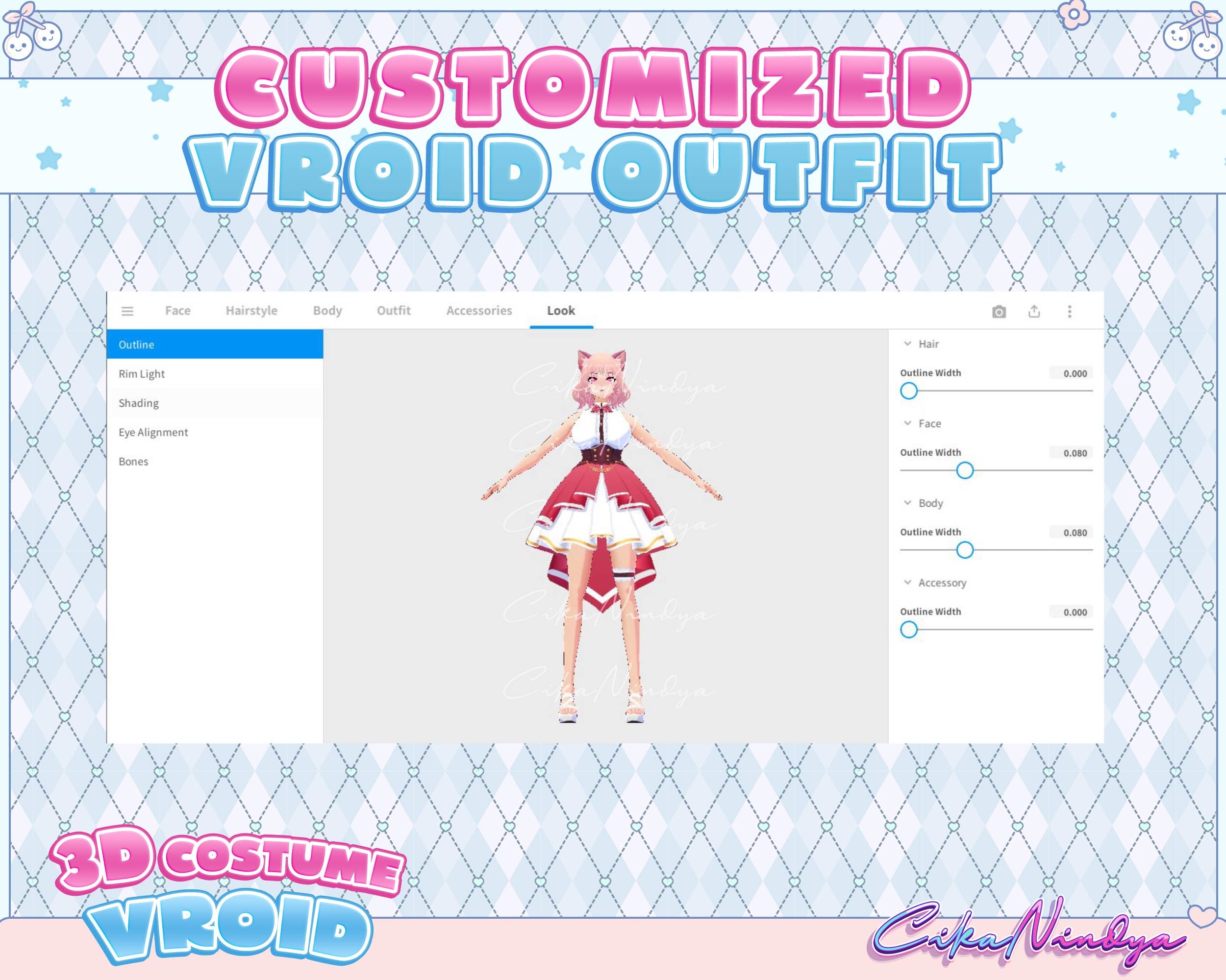 3D Vroid Costume, Costume, Vroid, Clothes, Kawaii Clothes, Vroid Outfit