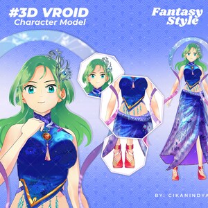 Interactief 3D Vroid VTuber-model: klaar voor streamen .VRM-avatar