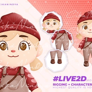 VTuber Live2D | Fun Unleashed Vtuber Model Cartoon Girl for Streamer | 3 Unique Expressions | Vtuber Chibi | Twitch Vtuber | 2D Vtuber Model