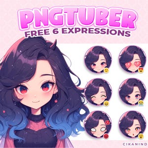 PNG Tuber | Charming Female VTuber Avatar for Streaming | Get 6 Poses | Chibi Cute | Pngtuber Premade | VTuber Streaming