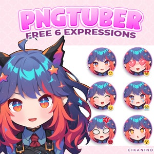 PNG Tuber | Fierce Cat-Eared Girl with Colorful Hair | Get 6 Poses | Vtuber Art | Fun Stream | Pngtuber Model