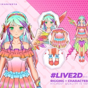 Vtuber Live2D | VTuber Model Anime Fairy V1 Perfect for Interactive Streaming | 7 Original Expressions | Walk Motions | Premade Vtuber